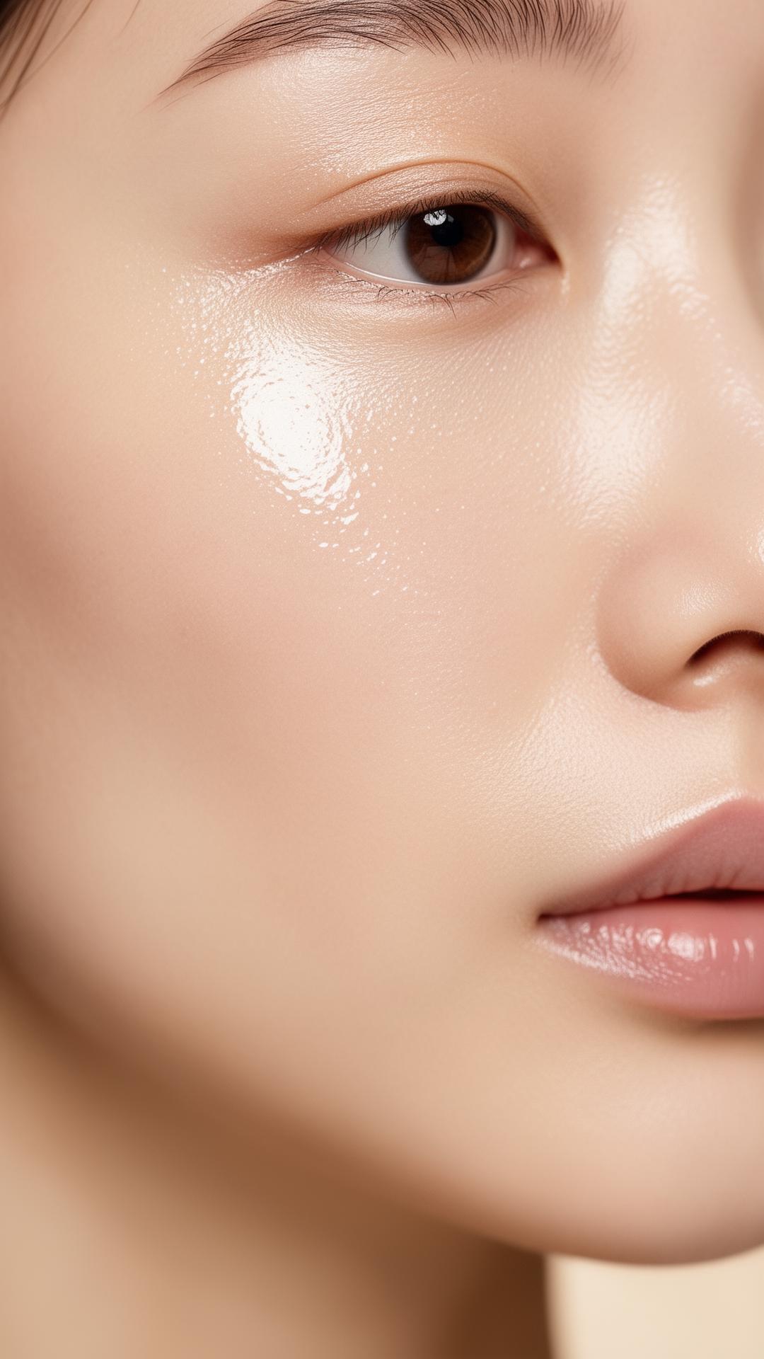 Close-up of glowing skin